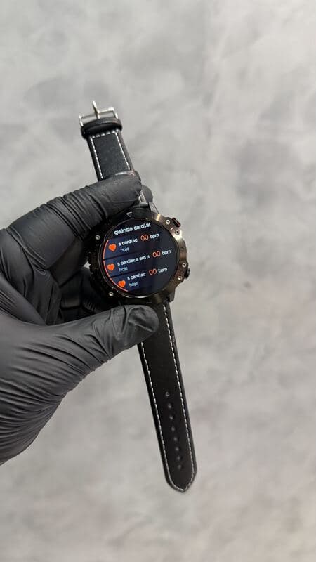 Smartwatch Esportivo Redondo Preto